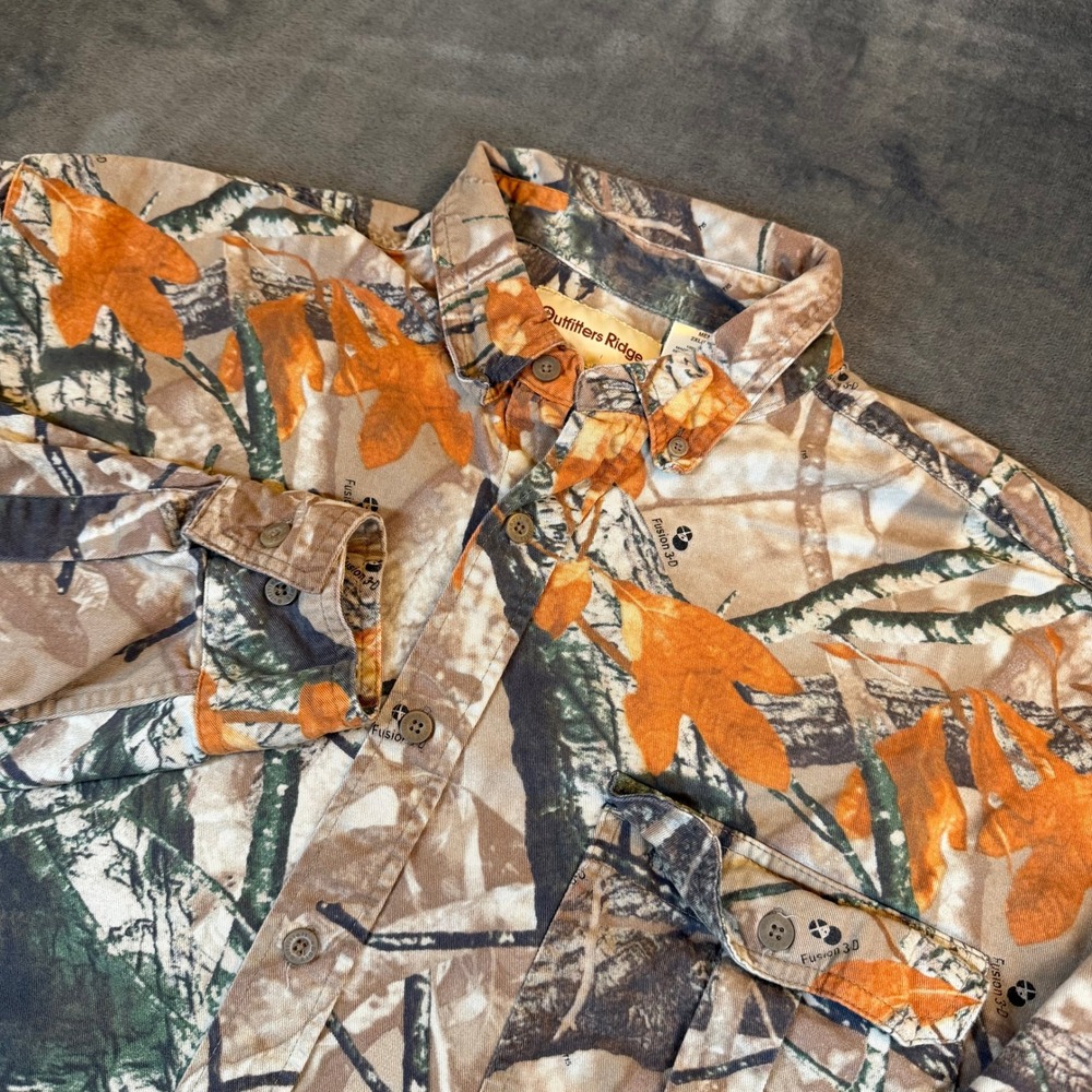 Outfitters Ridge Fusion 3-D Button Up Shirt Mens XX-Large Camo Heavy Cotton